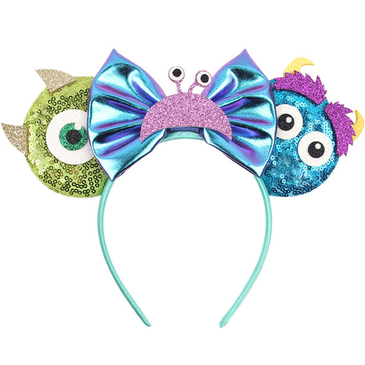 FACHPINT Monsters Ears Sulley blue sequin photo prop for playful park selfies