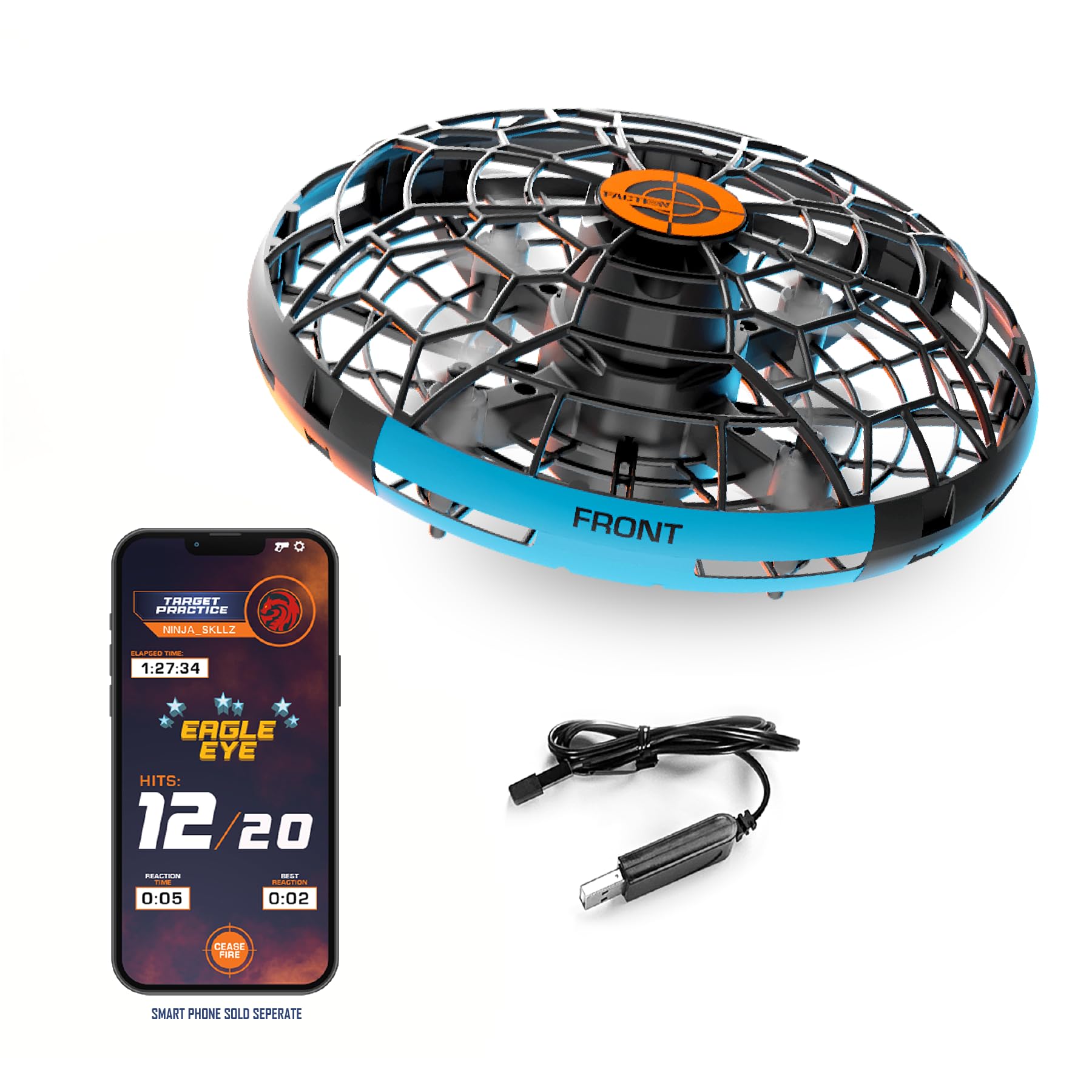 Skyfire drone in flight levitating and evading shots for dynamic training.