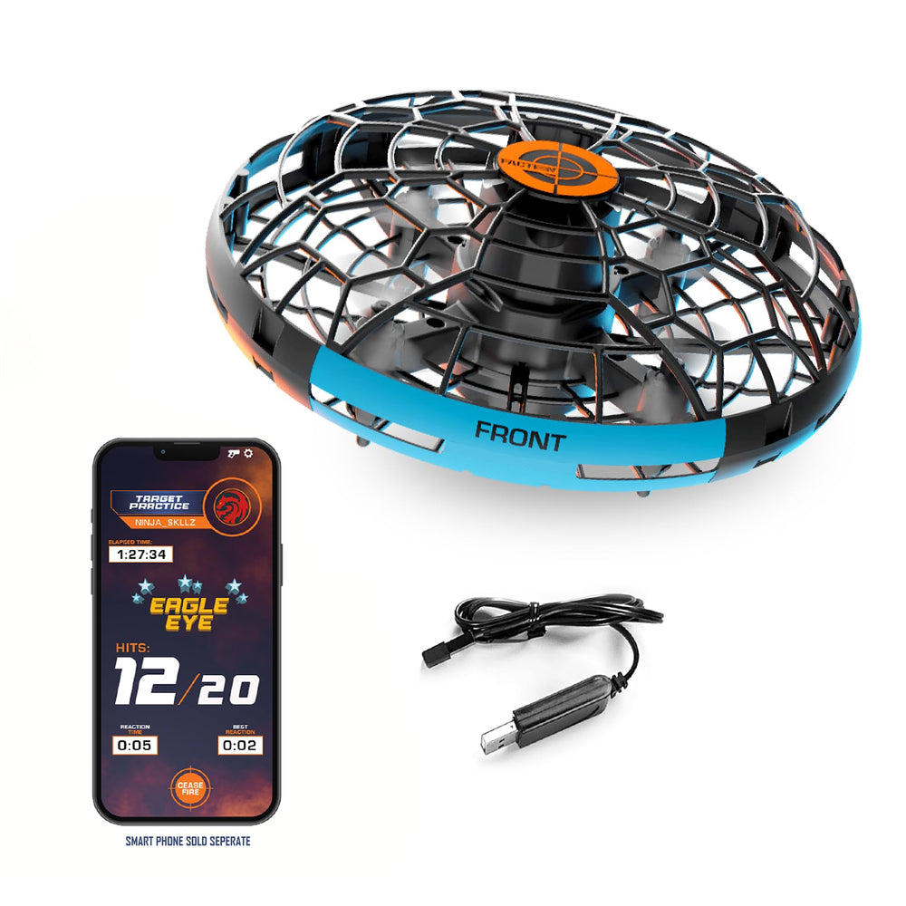 Skyfire drone in flight levitating and evading shots for dynamic training.