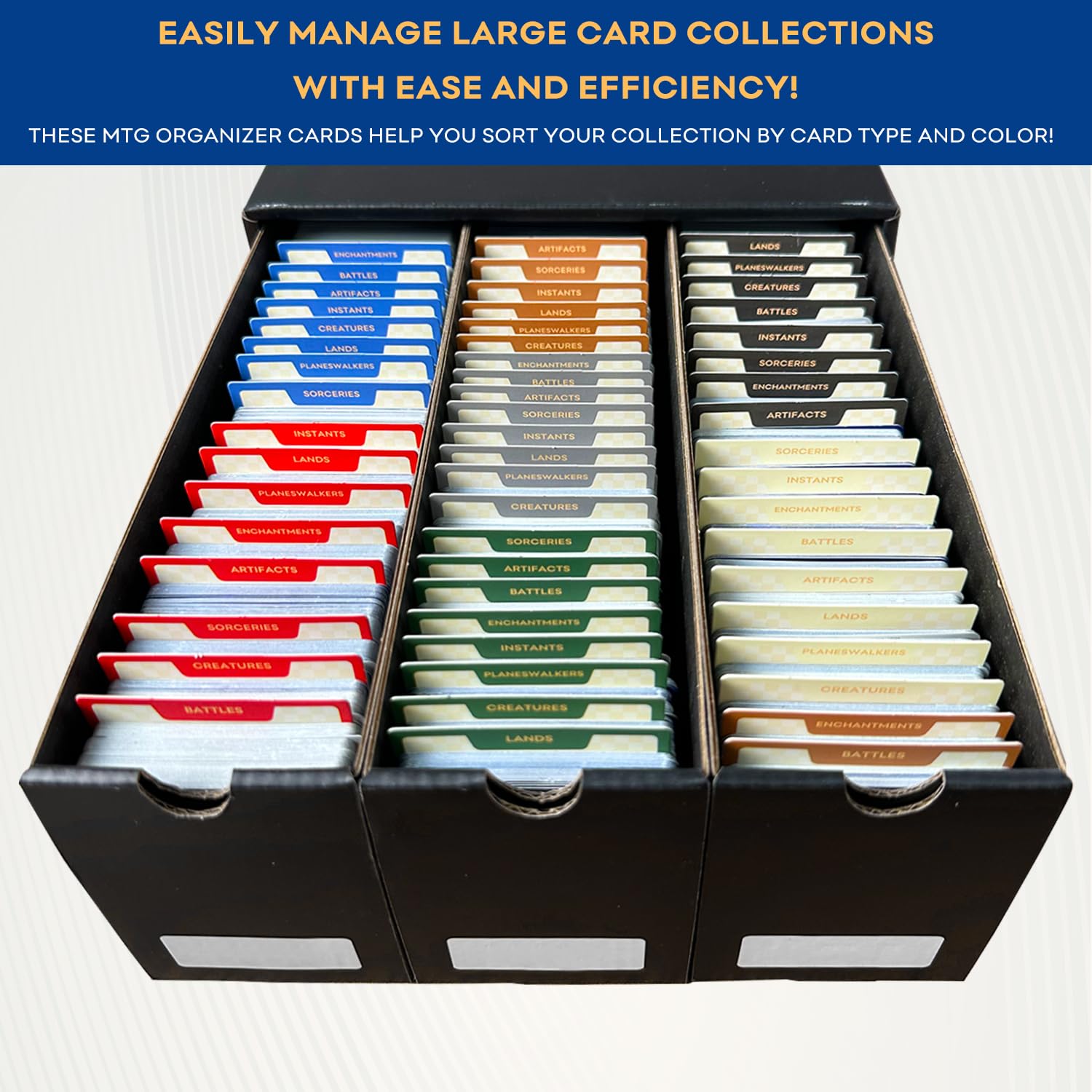 Fageverld MTG dividers cardstock-smooth-feel improves handling and durability.