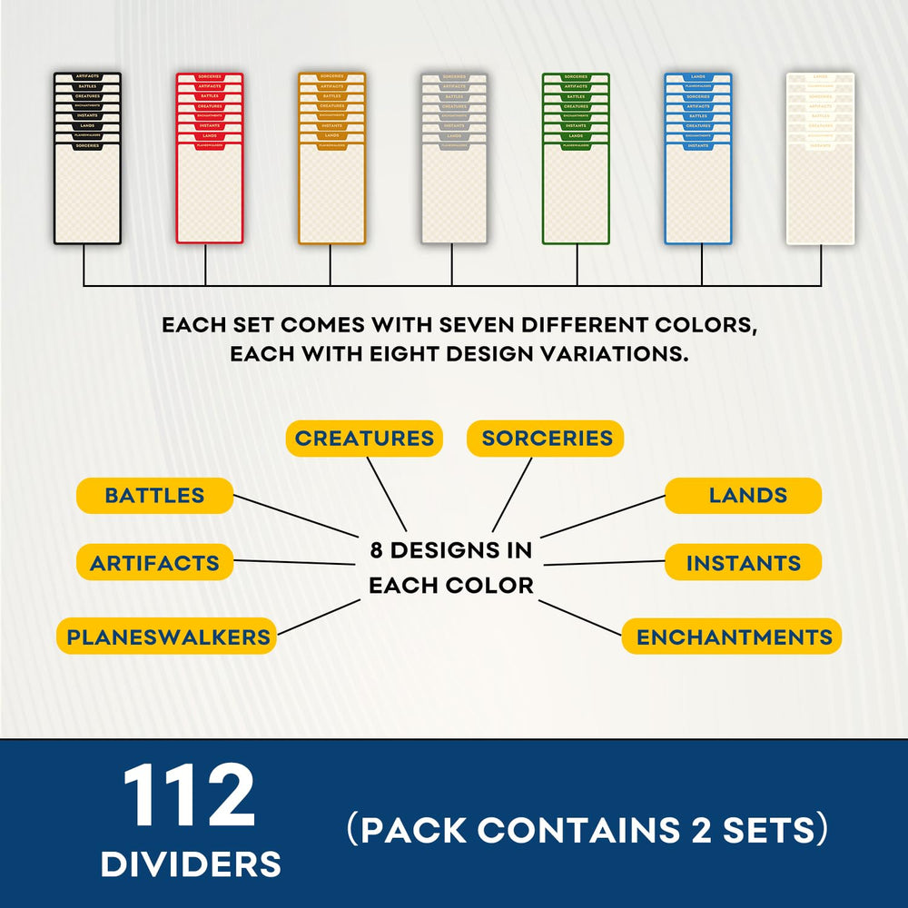 Fageverld MTG dividers seven-colors eight-variations aid quick sorting by color.