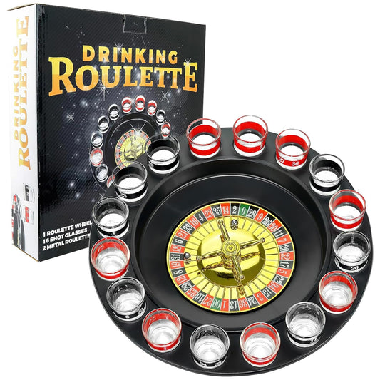 Fairly Odd Novelties Shot Glass Roulette wheel ready for party nights