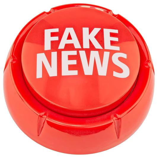 Fairly Odd Novelties Trumped Up Fake News Button front view for party humor
