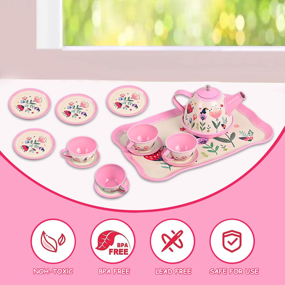 Fairy Toona floral tea party serving tray pink keeps playtime organized