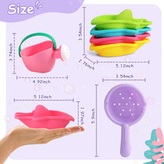 Fajiabao baby bath toy boat-4 fosters water pouring and imaginative play