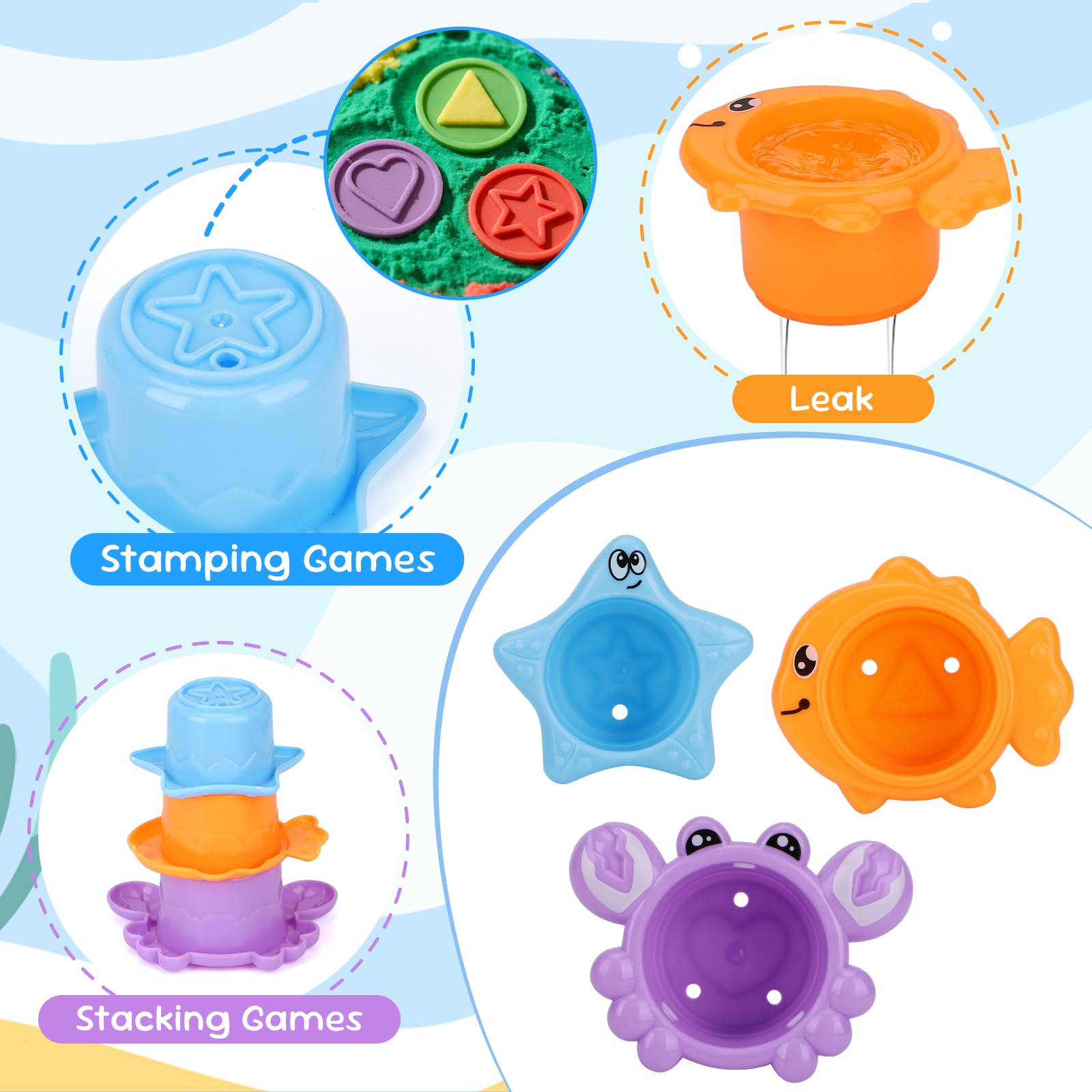 Fajiabao crab boat floating toy supports stacking and racing bath-time fun.