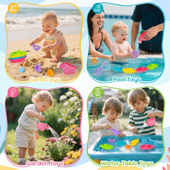 Fajiabao stackable cups show different bottoms for stamping games on sand.