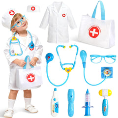 Fajiabao blue doctor kit costume for imaginative pretend play