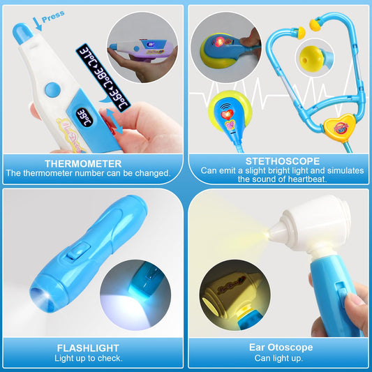 Fajiabao Doctor Kit stethoscope used for pretend heartbeat checks