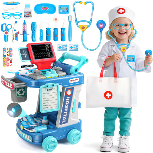 Fajiabao doctor kit toddler cart with lights for immersive pretend play