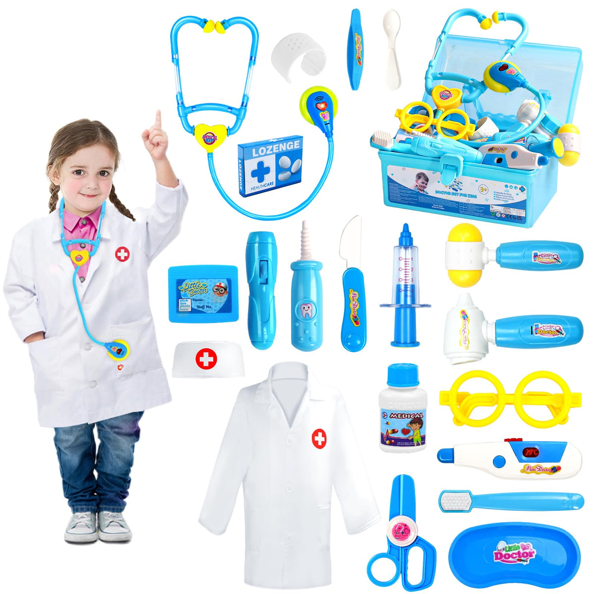 Fajiabao Doctor Kit toddler coat boosts imaginative role-play and dressing up