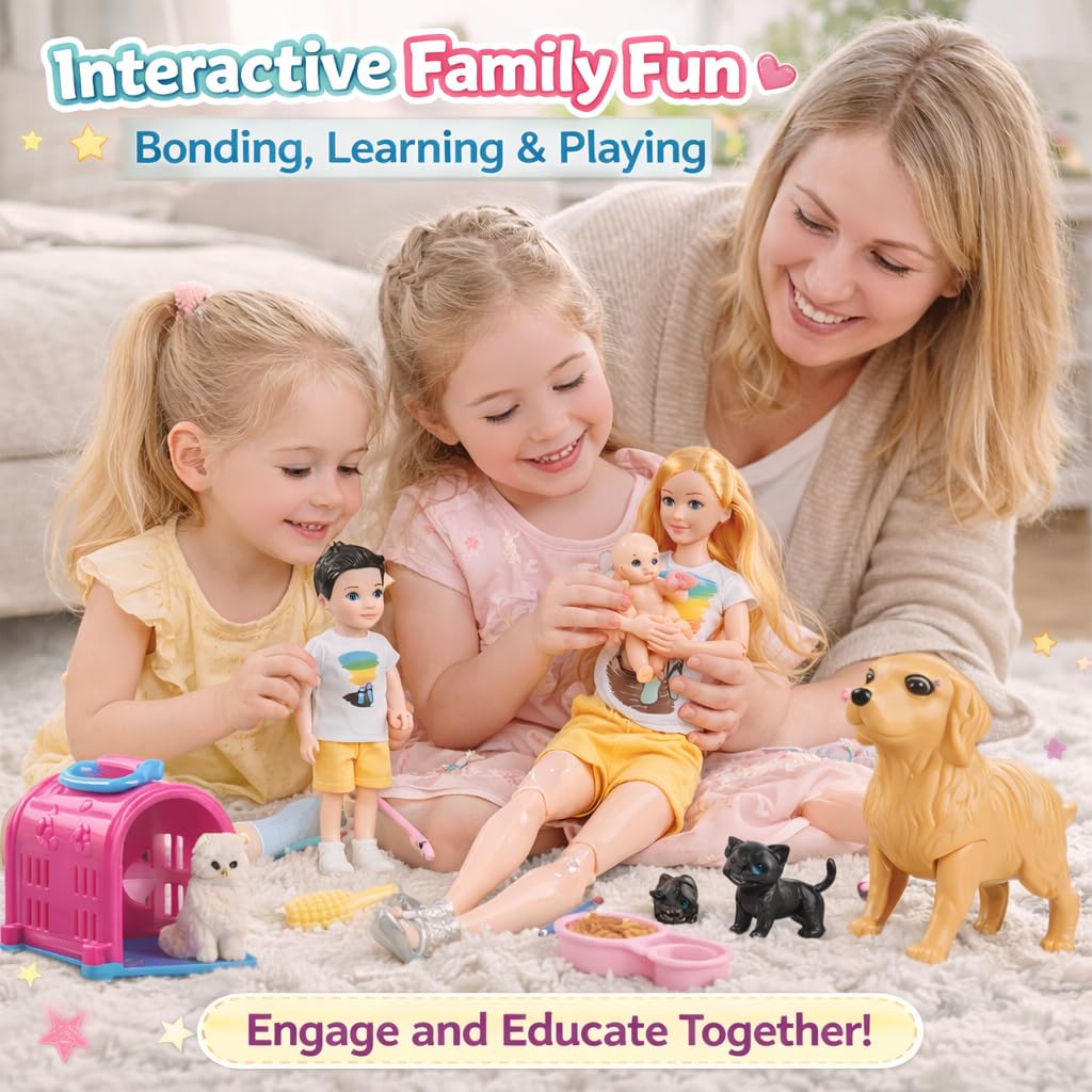 Familydolls dad doll joins children for realistic family scenarios