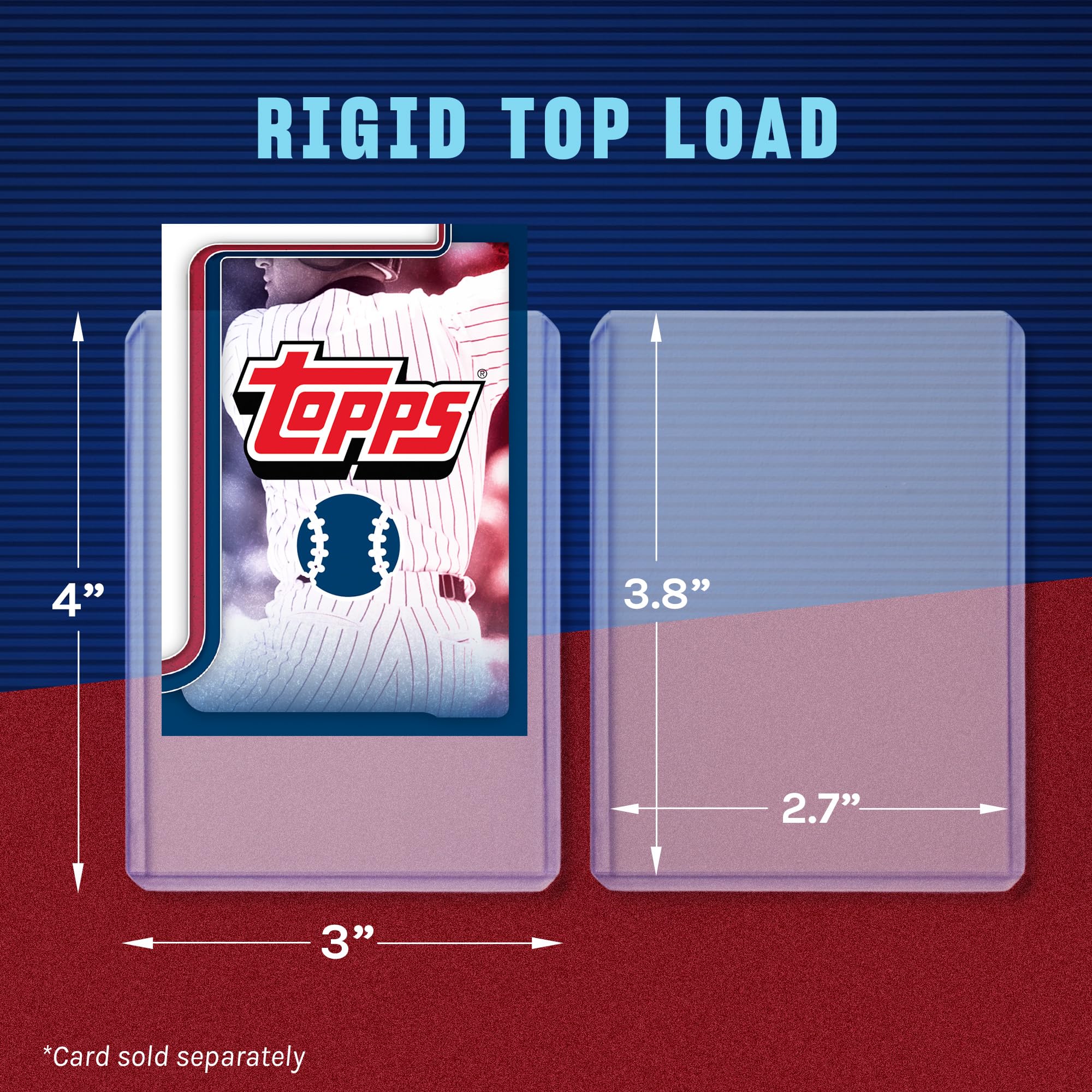 Fanatics 3x4 top loader side angle showing rigid protection