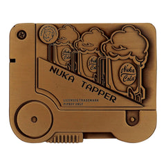 Fanattik Fallout Nuka Tapper Holotape embossed-metal design enhances display value.