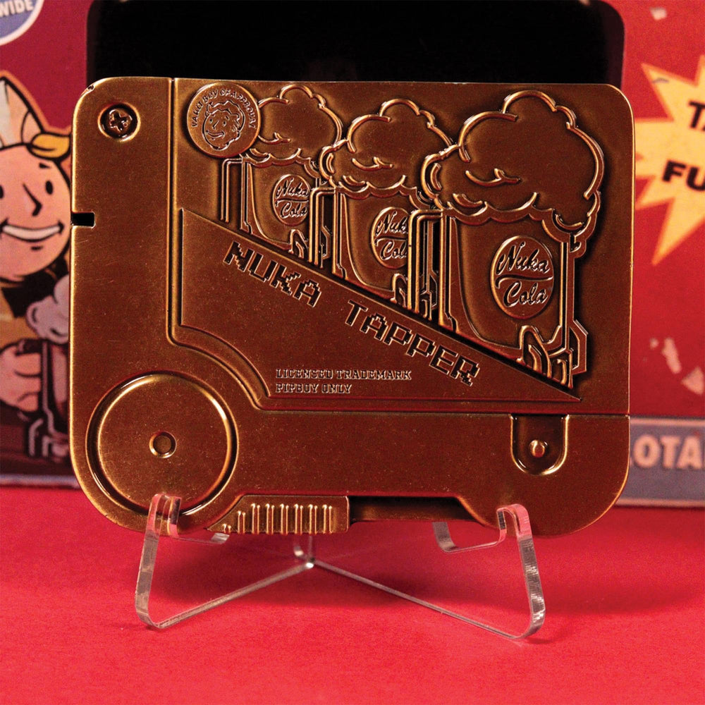 Fanattik Fallout Nuka Tapper Holotape heavyweight replica conveys sturdy premium feel for display.