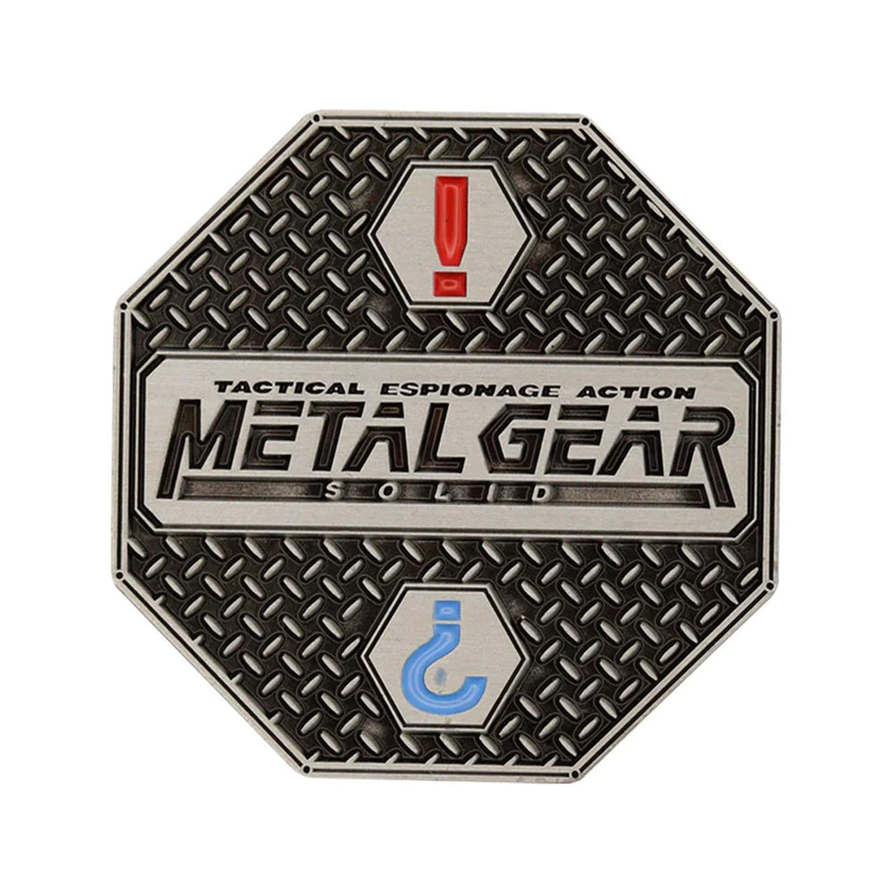 Fanattik Metal Gear Solid coin in protective acrylic cup display.