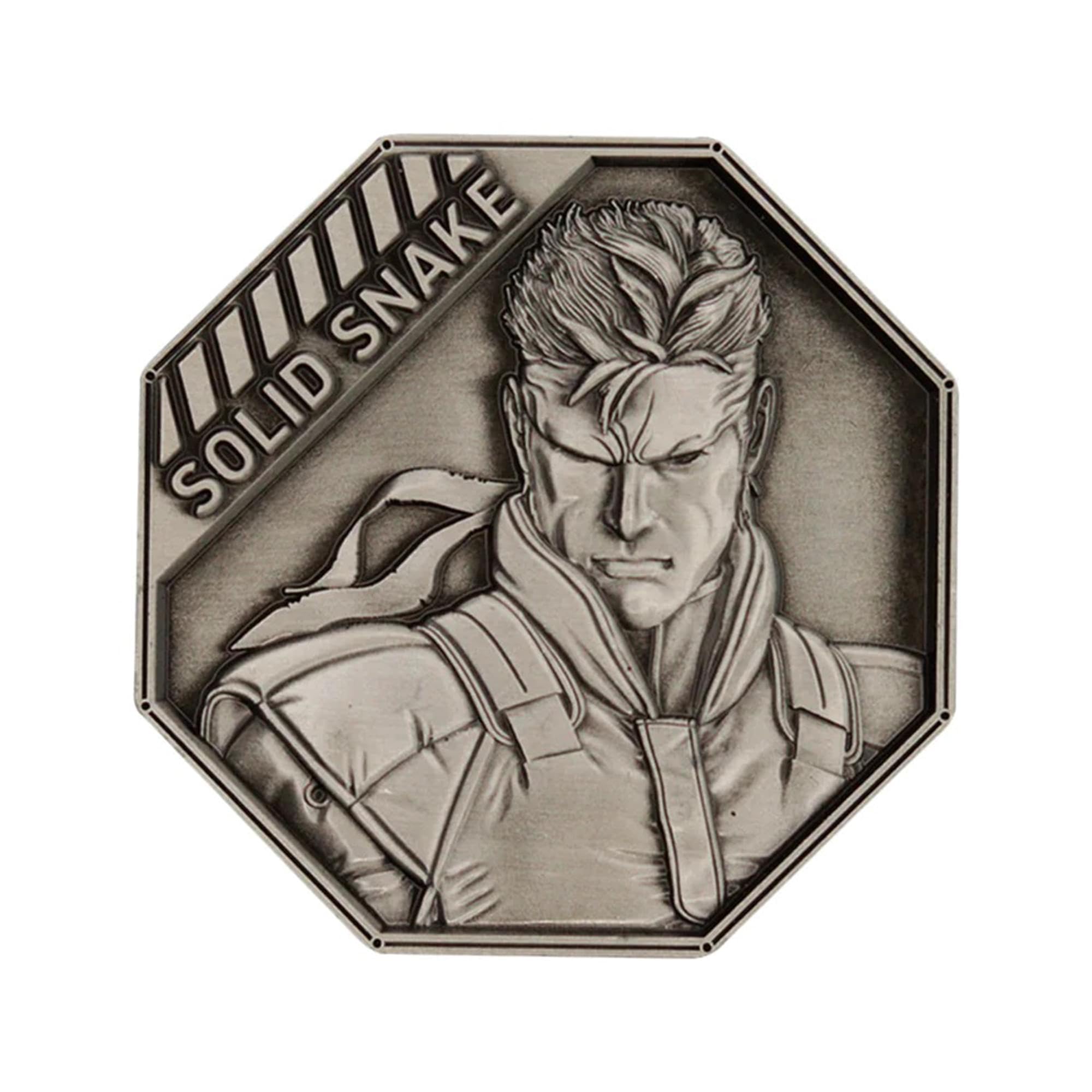 Fanattik Solid Snake coin embossed detail for bold display.