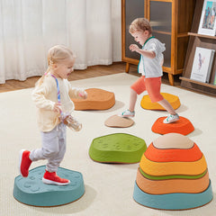 Fanboxk Stepping Stones non-slip bottom for safe toddler play on carpet or tile.