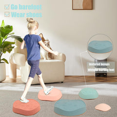 Fanboxk stepping stones with stackable design for compact storage.