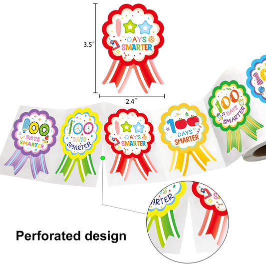Fancy Land 100 Days Smarter badge design 1 motivates students visually.