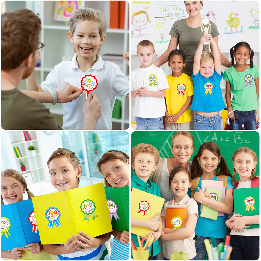 Fancy Land 100 Days Smarter badge design 4 ideal for desks and boards.