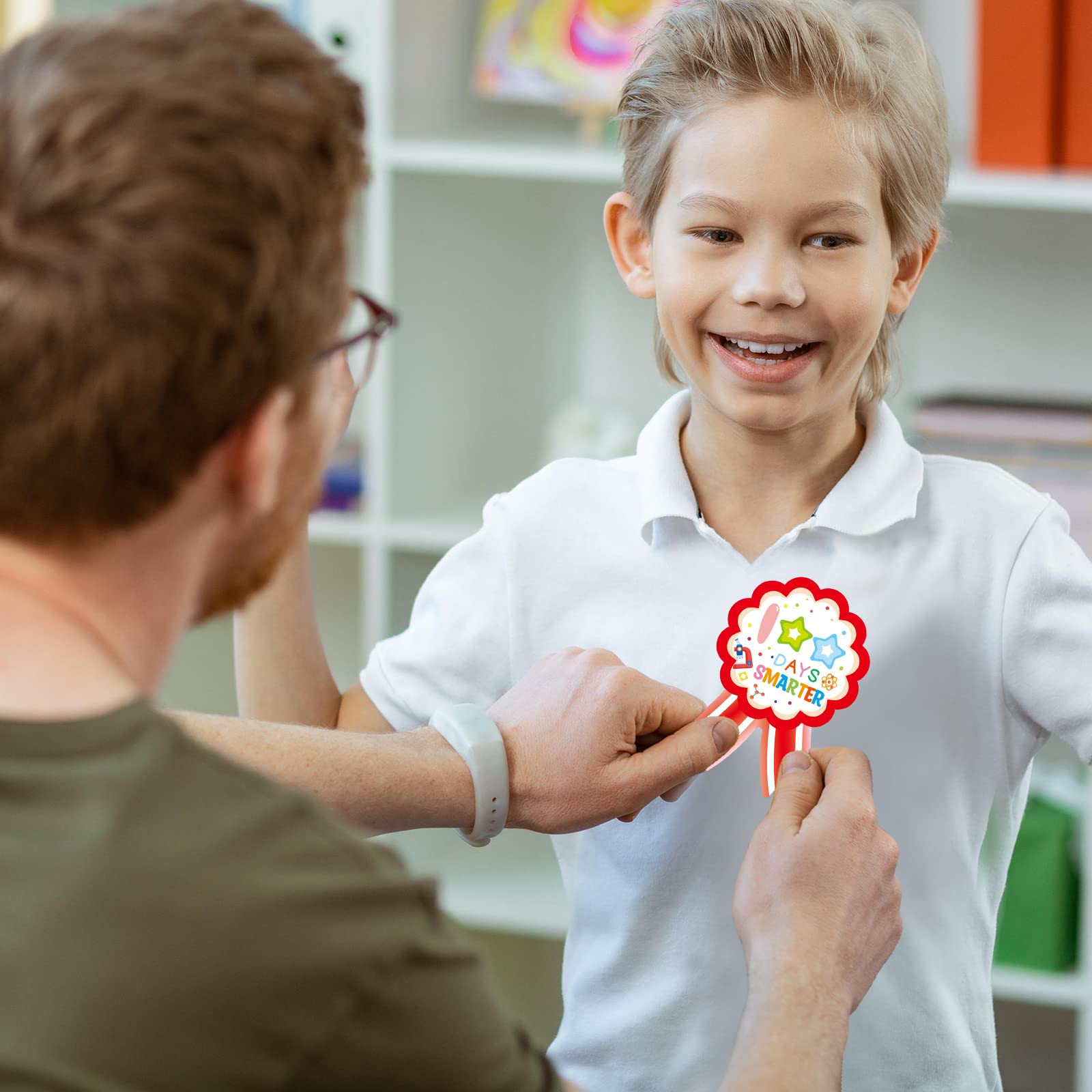Fancy Land 100 Days Smarter badge design 5 perfect for learning centers.