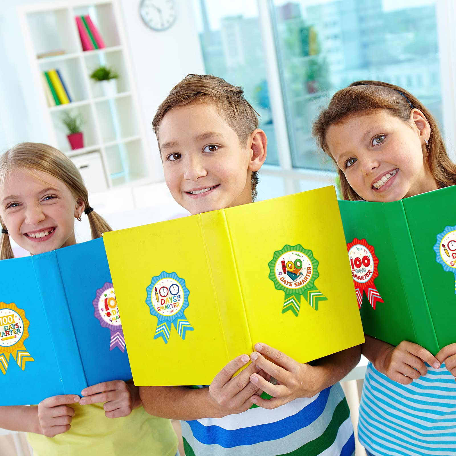 Fancy Land 100days badge sticker design 04 colorful reward to motivate students