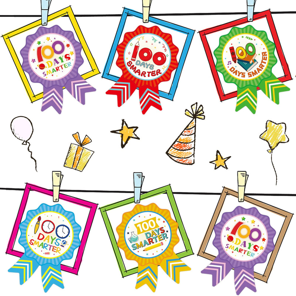 Fancy Land 100days badge sticker design 08 durable and removable from most surfaces