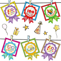 Fancy Land 100days badge sticker design 08 durable and removable from most surfaces