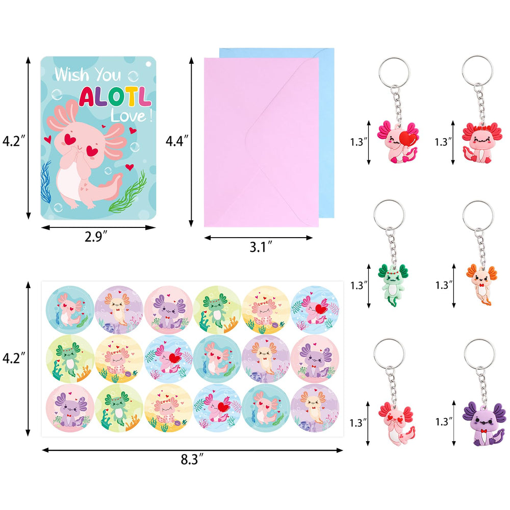 Fancy Land axolotl keychain closeup; durable PVC charm.