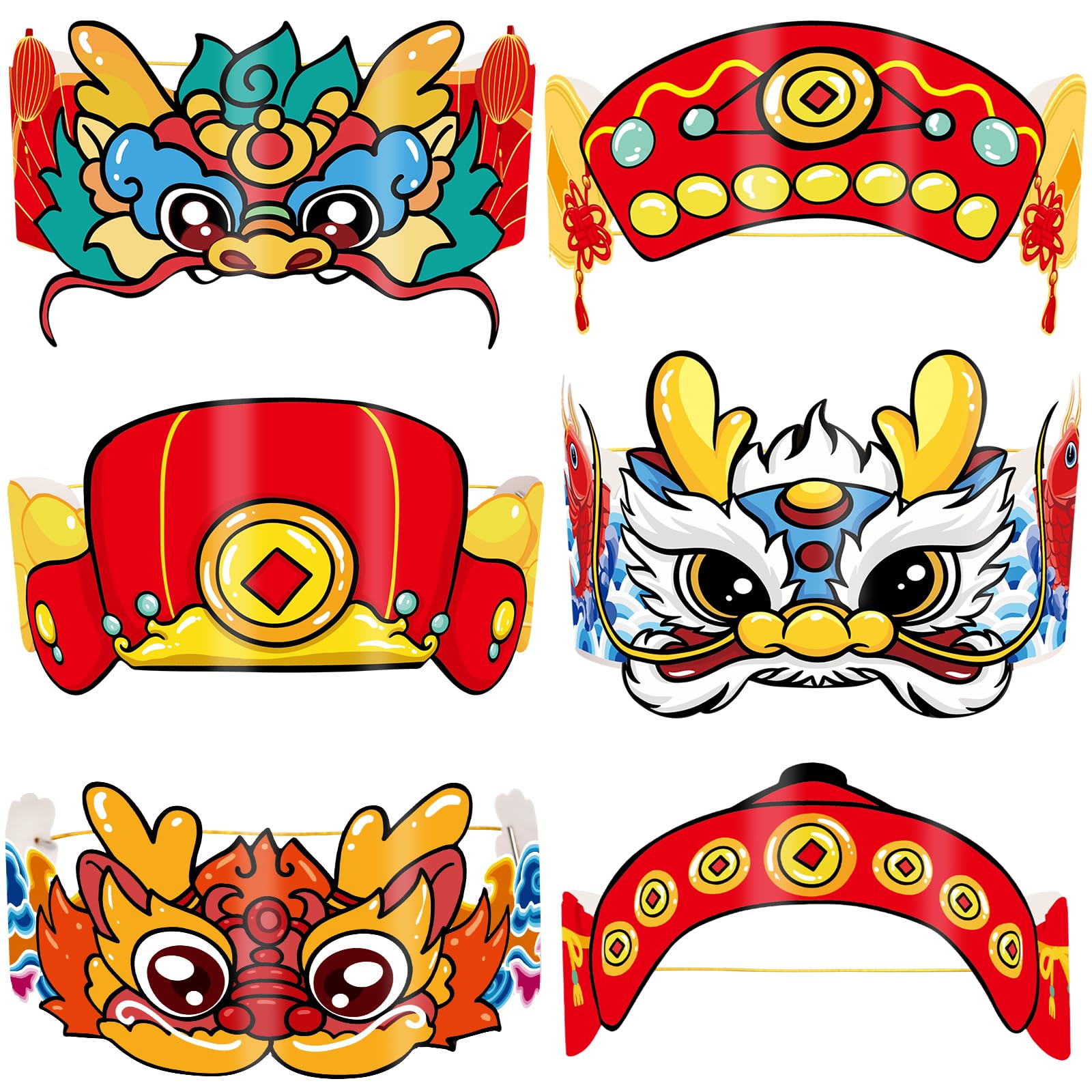 Fancy Land dragon-pattern crown for festive Lunar New Year photo props.