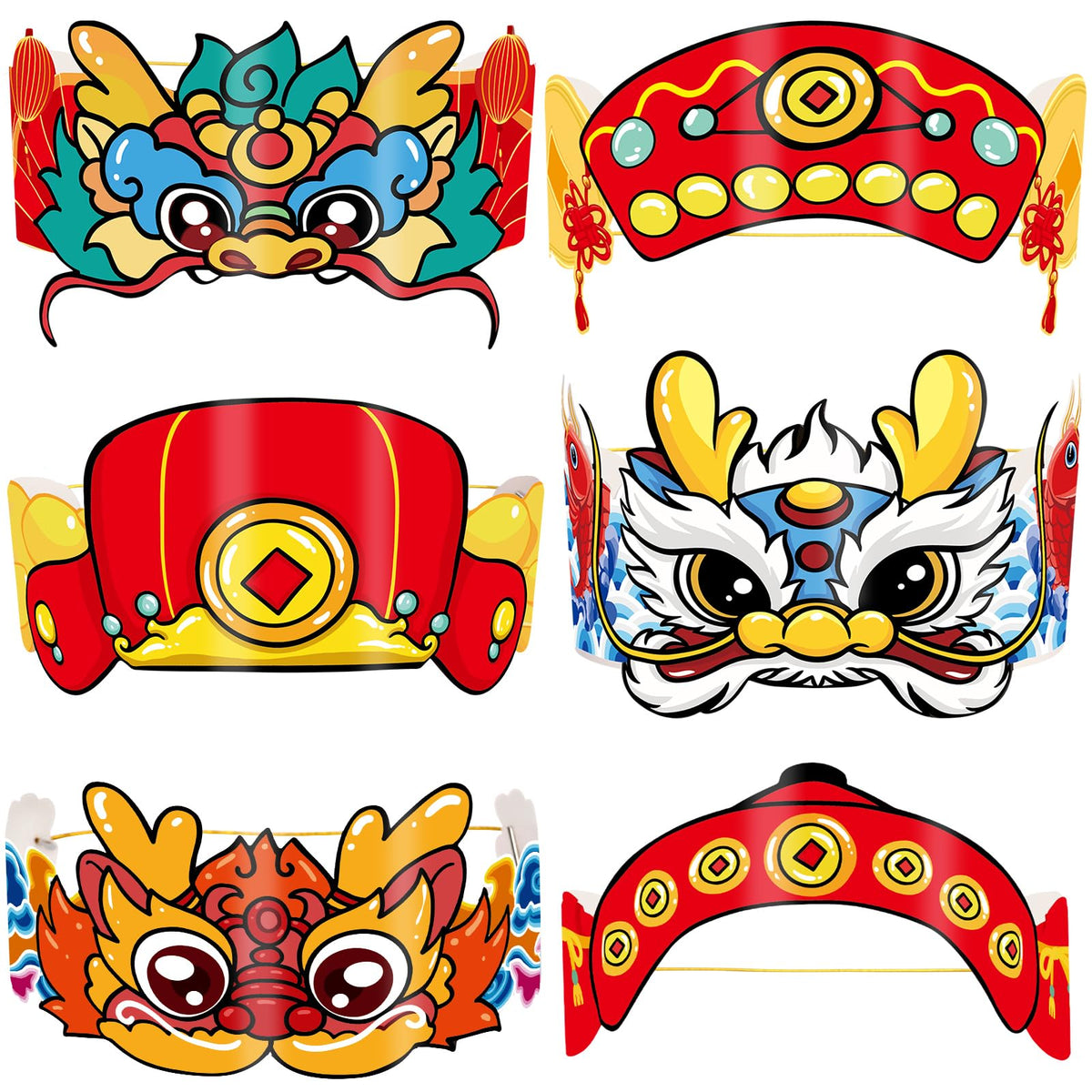 Fancy Land dragon-pattern crown for festive Lunar New Year photo props.
