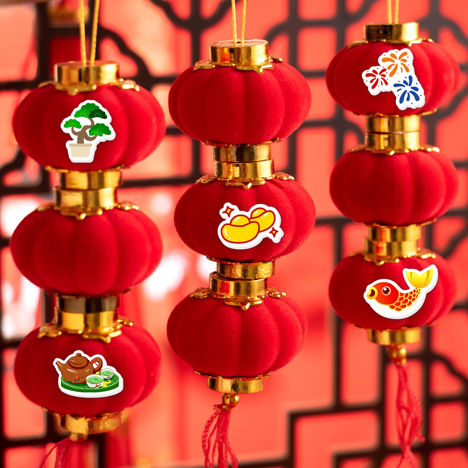 Fancy Land dumpling pattern foam sticker for Lunar New Year scrapbooks