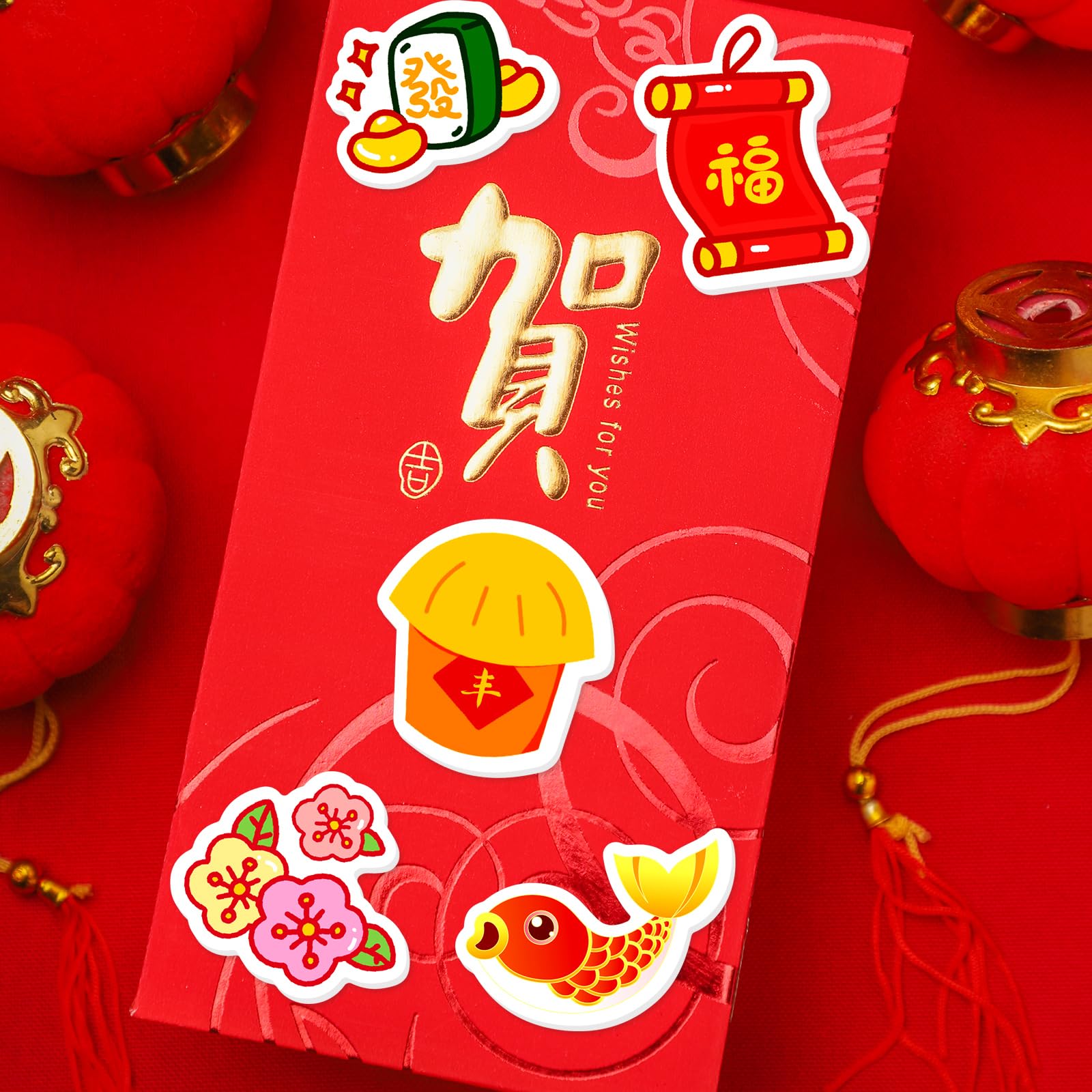 Fancy Land red envelope pattern ideal for greeting cards and DIY gifts