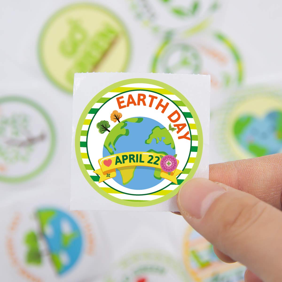Fancy Land classroom-label stickers highlight eco-messages for organized desks.