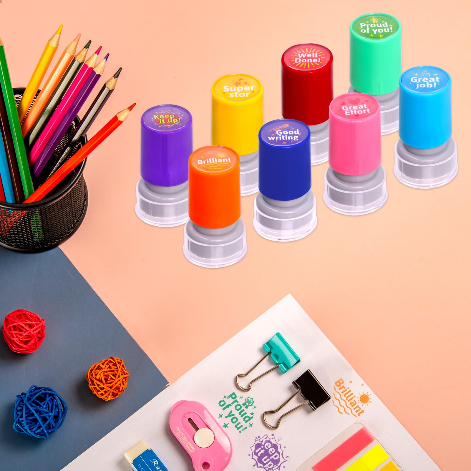 Fancy Land classroom stamps for grading and homework feedback in color.