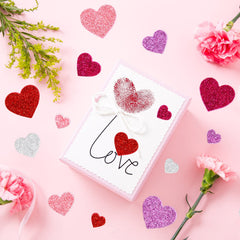 Fancy Land DIY card decor hearts for sparkle embellishment.