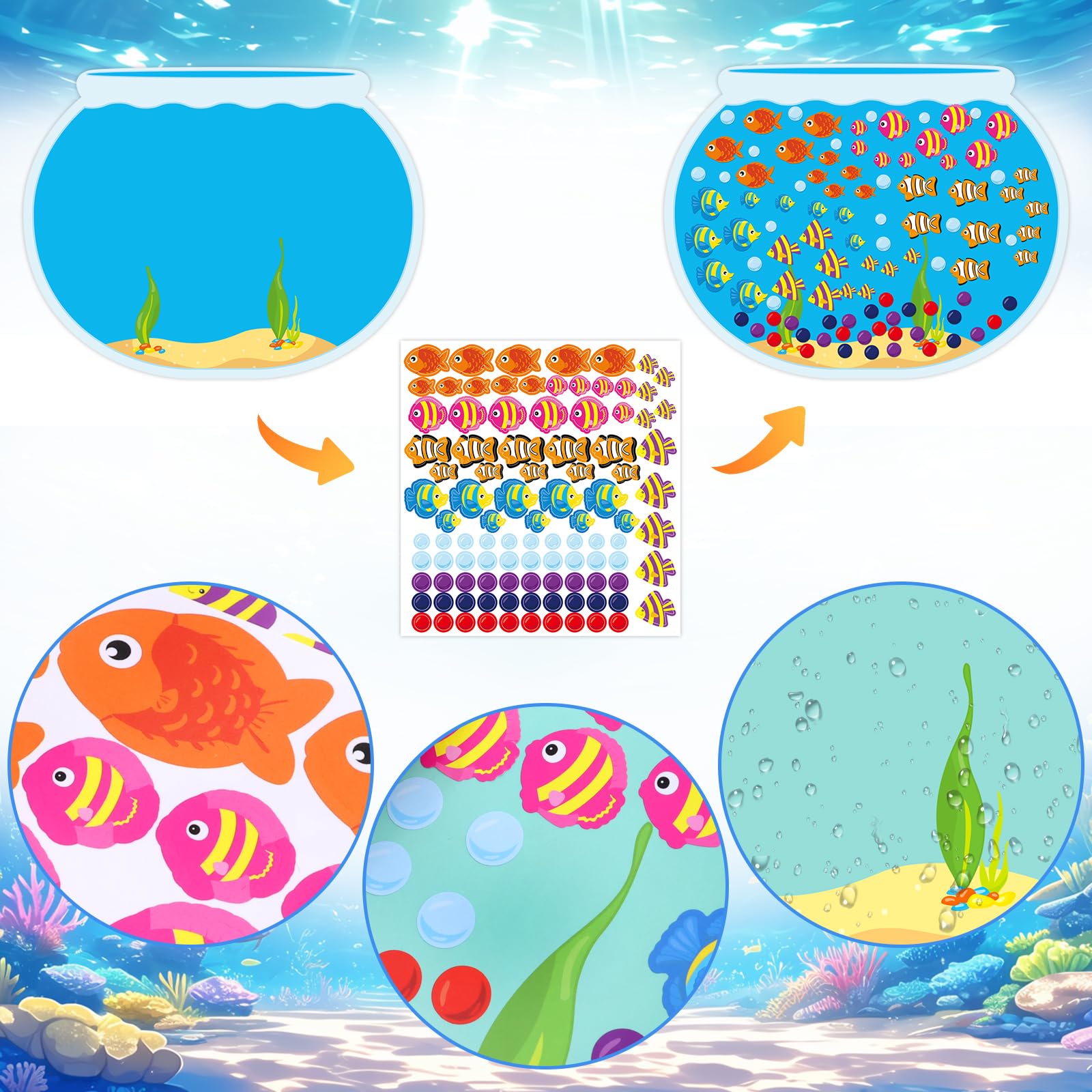 Fancy Land fish-tank-stickers-sheet-2 ocean motifs for imaginative play