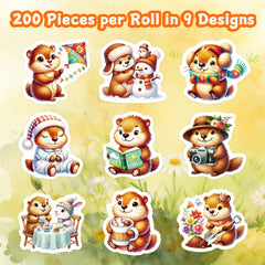 Fancy Land groundhog flying a kite sticker brightens crafts for kids' projects.