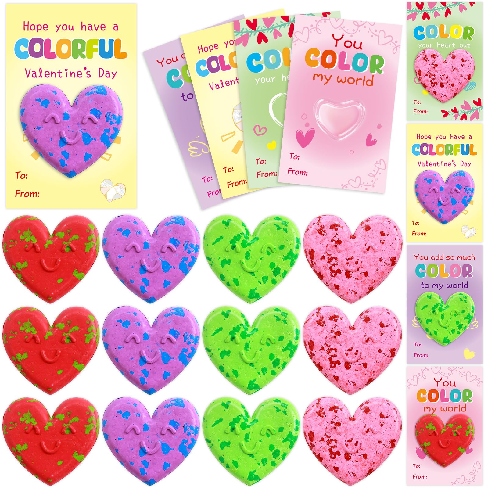 Fancy Land heart-crayons kit for classroom valentines coloring fun
