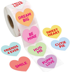 Fancy Land heart stickers offer colorful valentines perfect for decorating kids' cards and gifts.