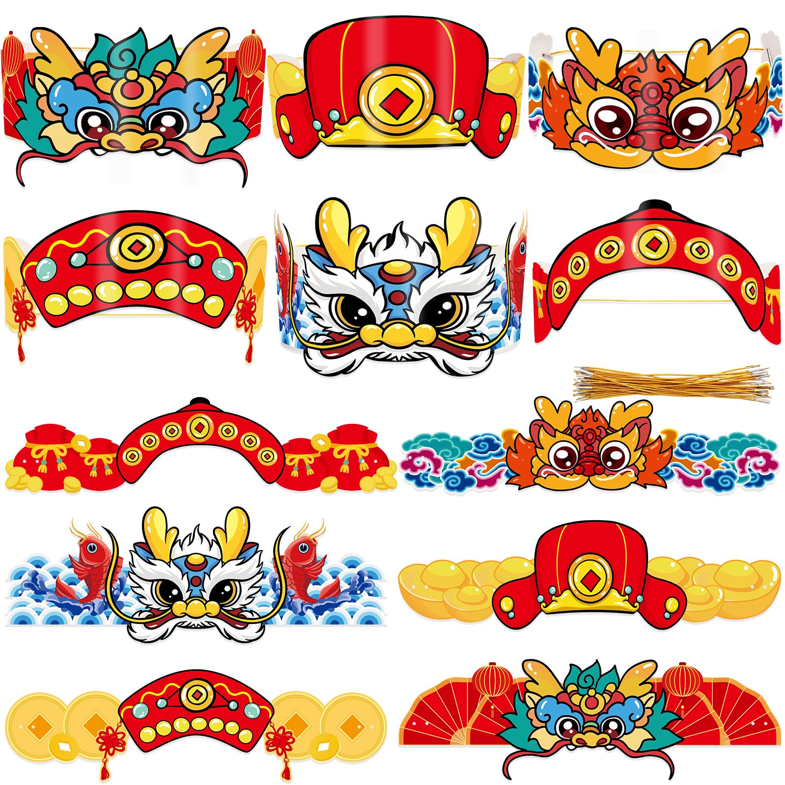 Fancy Land Lunar New Year crowns for school plays and events.