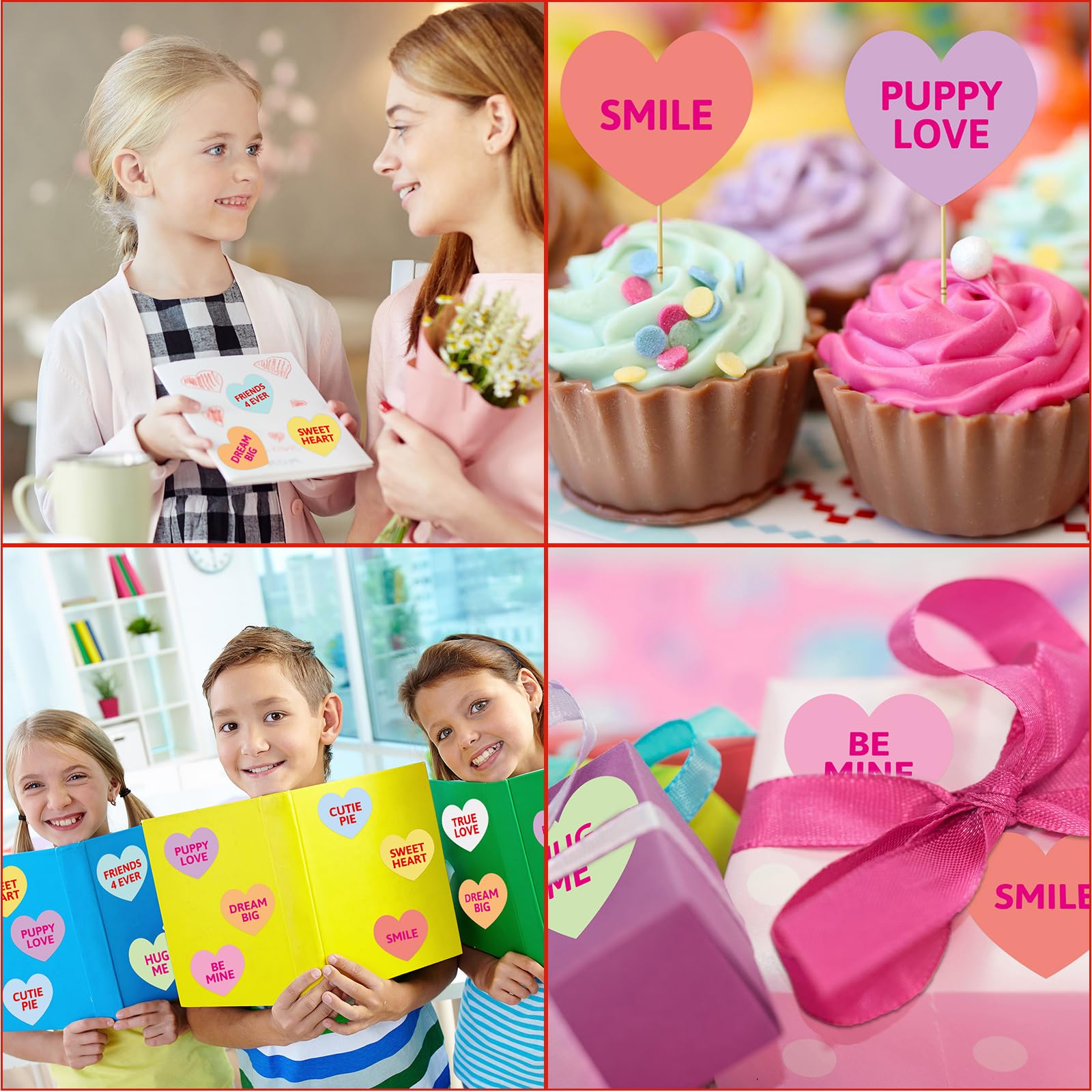 Fancy Land valentines stickers ideal for DIY projects and holiday wrapping.