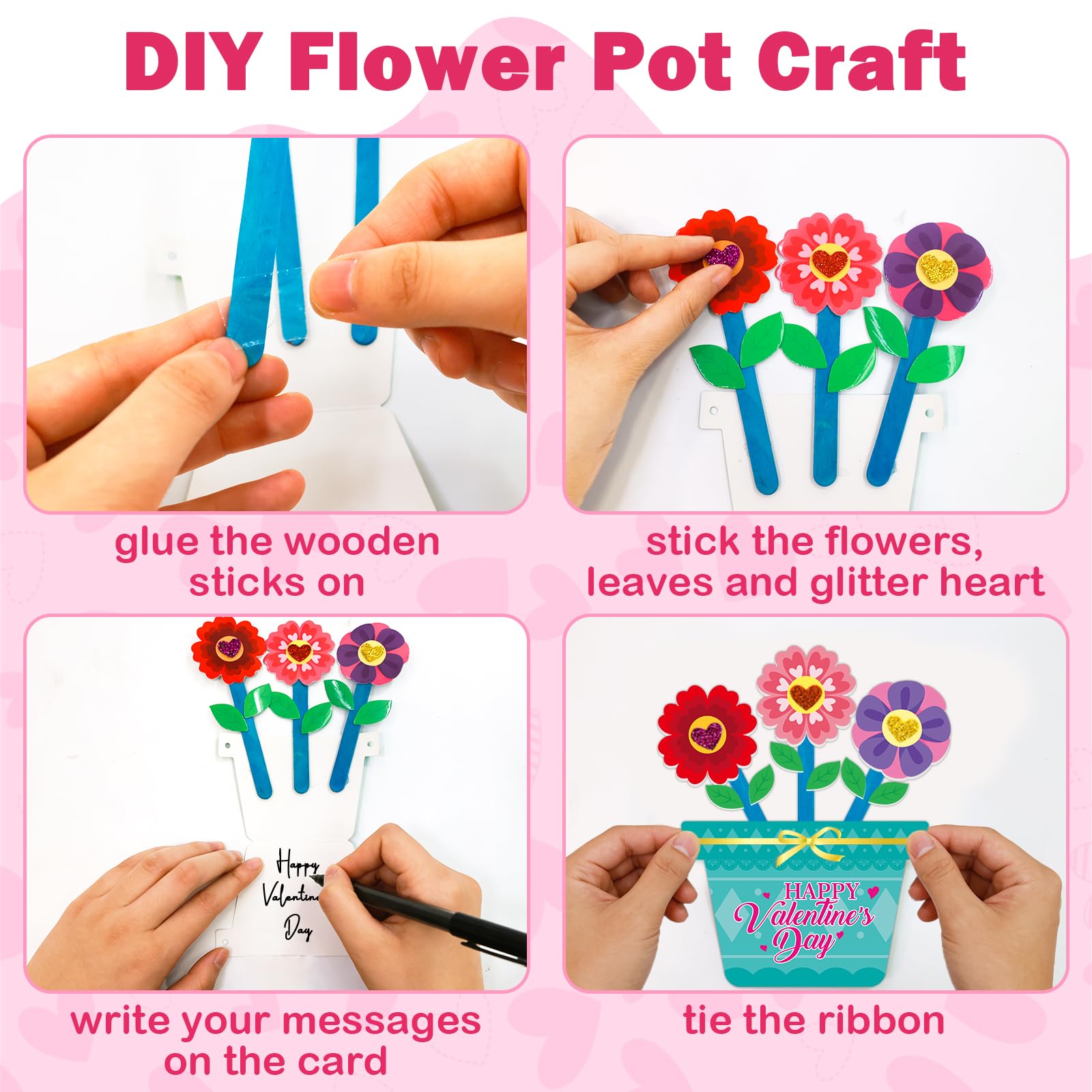 Fancy Land valentines foam stickers 176-piece set for colorful DIY projects.