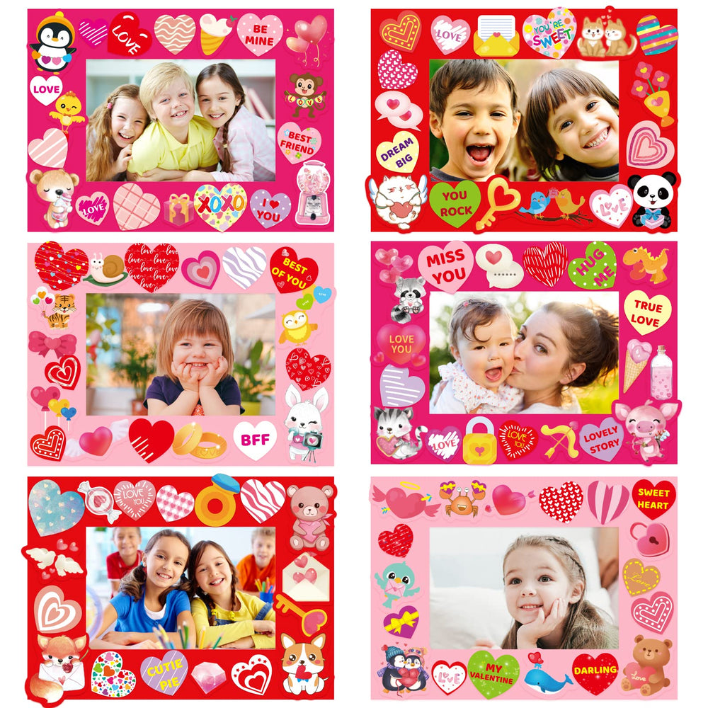 Fancy Land Valentines frame kit with heart stickers for classroom crafts