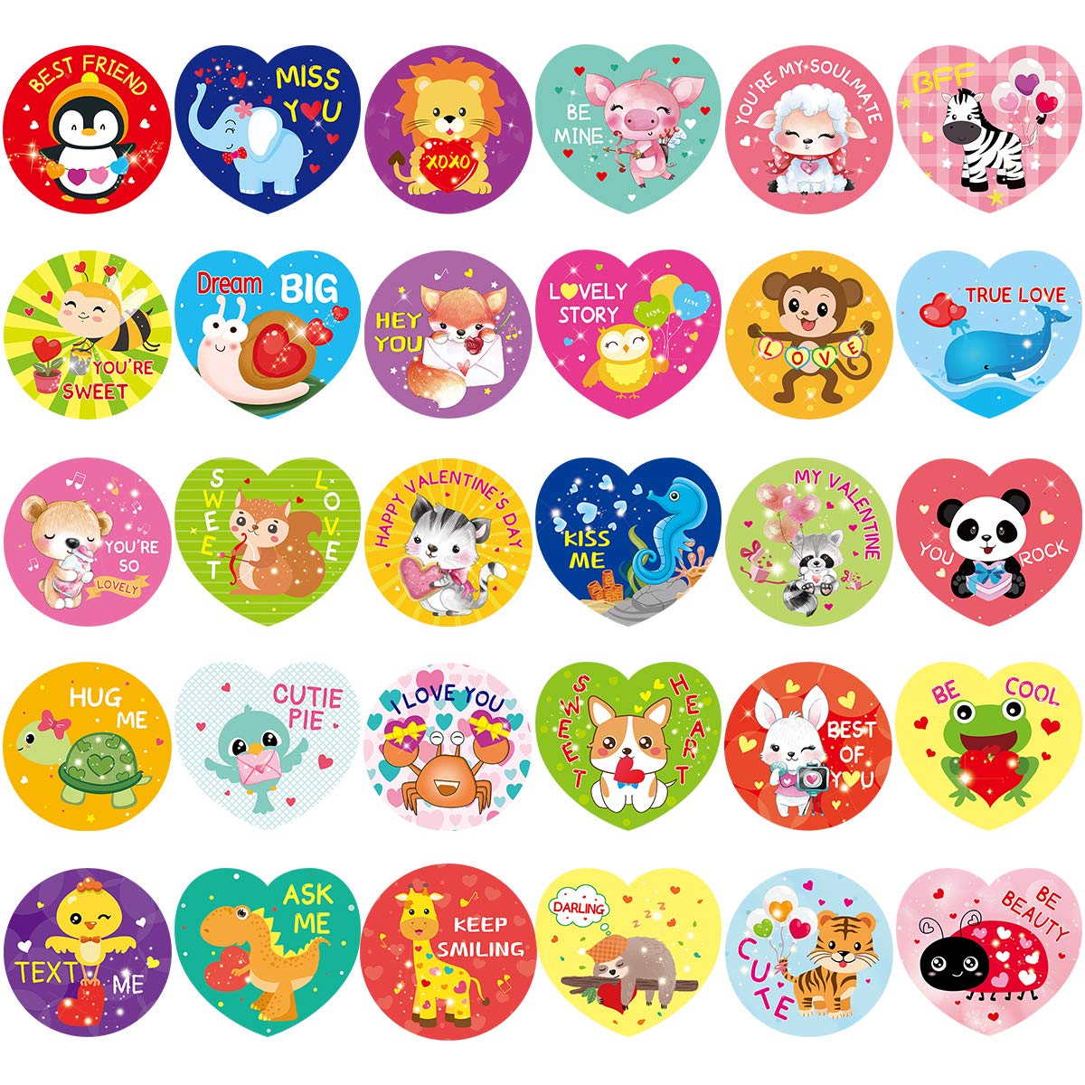 Fancy Land Valentines stickers package view showcases a colorful classroom-ready set.