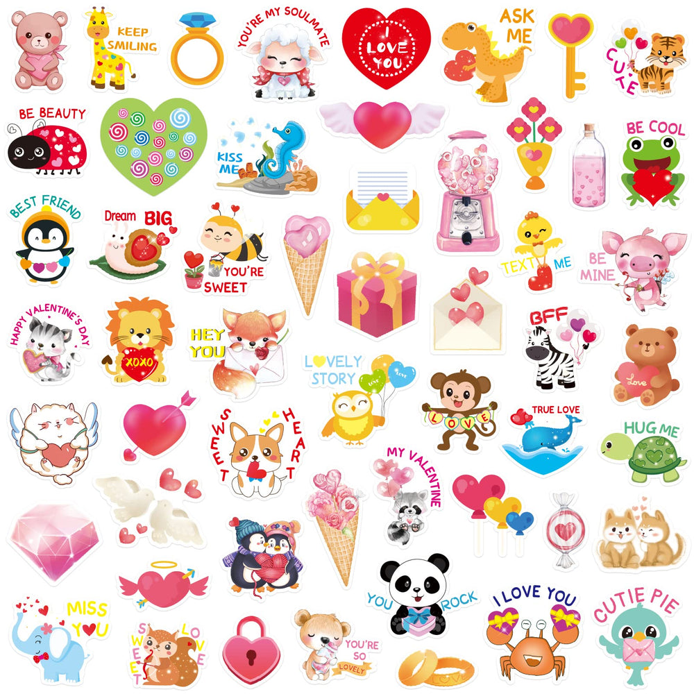 Fancy Land Valentines waterproof vinyl stickers, durable for laptops and water bottles