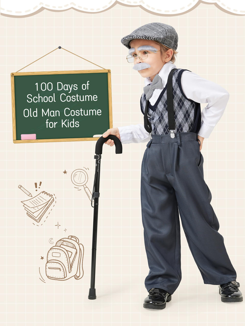 FancyFun moustache and eyebrows prop sparks imaginative character dressing for kids.