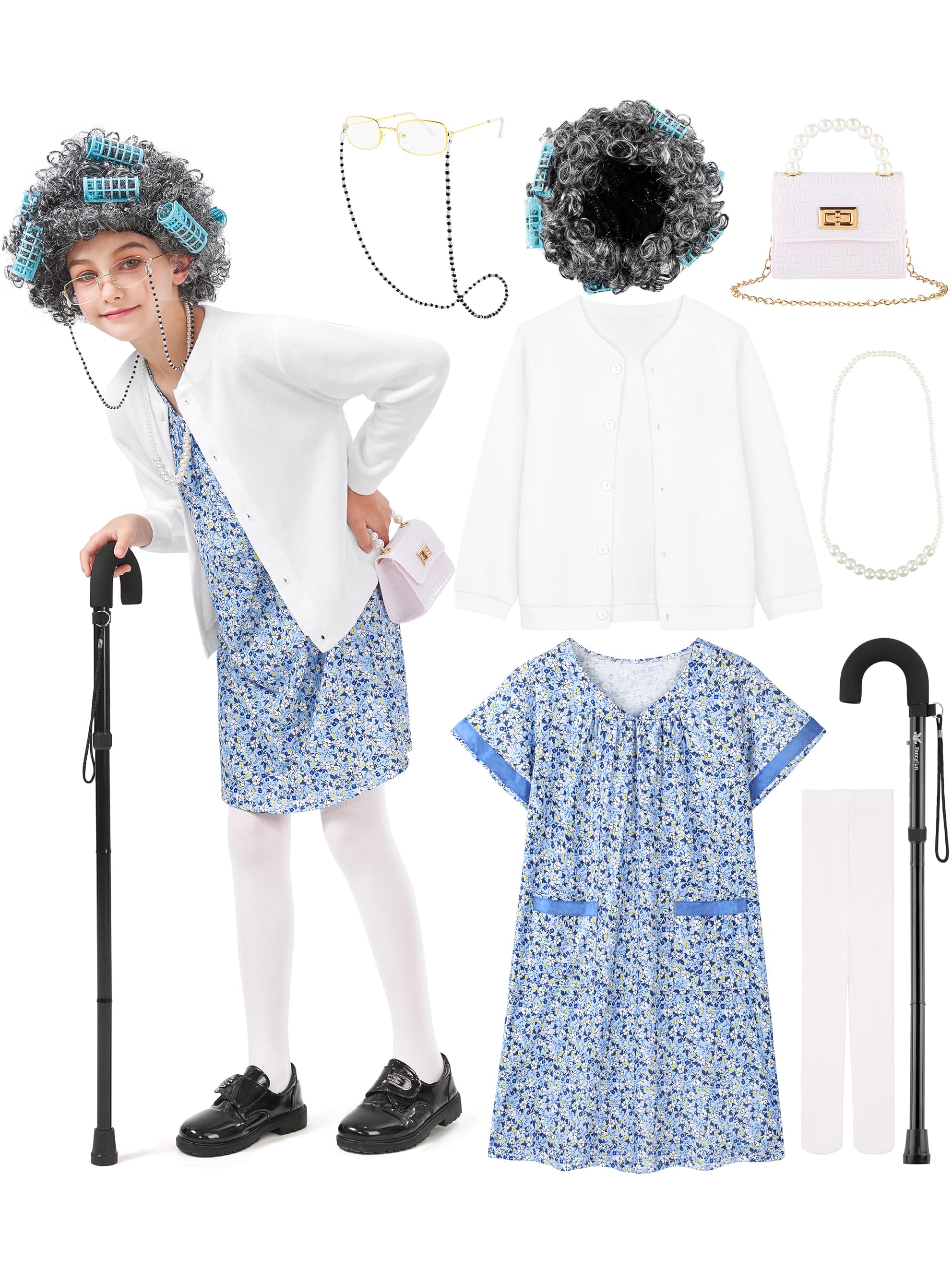 FancyFun old lady costume cardigan – cozy layer for comfortable dress-up play