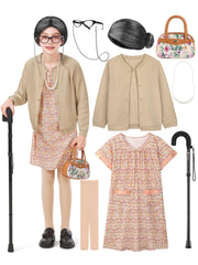 FancyFun old lady costume cardigan for kids, cozy layer during dress-up play.